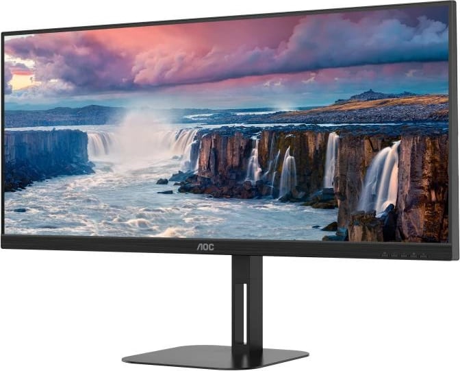 Monitor AOC U34V5C 34" WQHD 3440x1440 21:9 VA USB-C 65W, 4x USB, rregullim lartësie, i zi