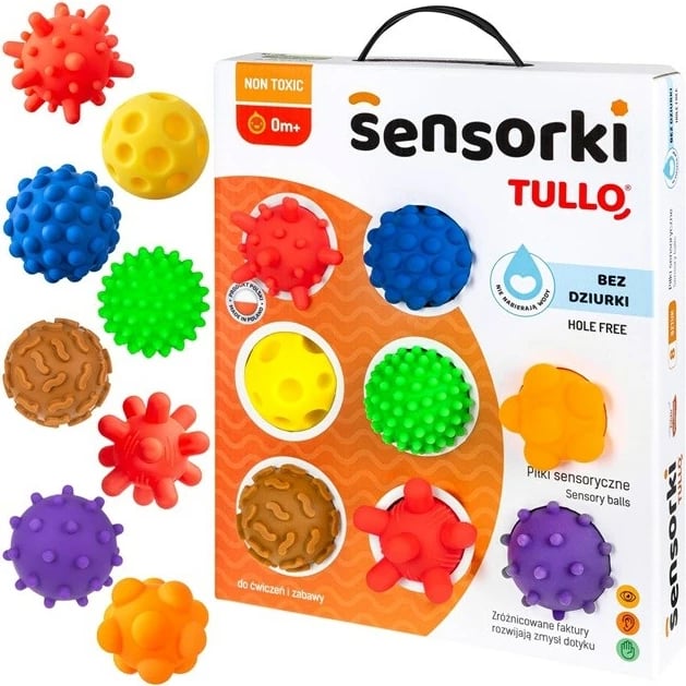 Set topa sensorik Tullo, 8 copë, shumëngjyrësh