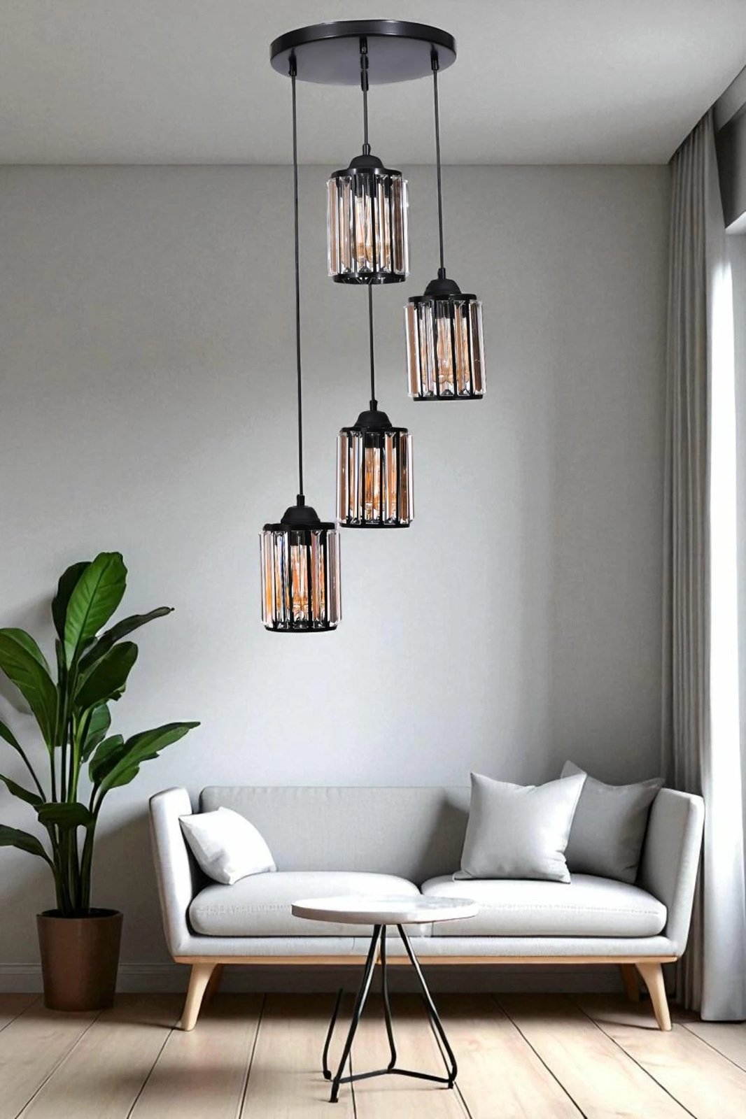 Kandil tavani Opviq, i zi, 4 llampa, 9040-4