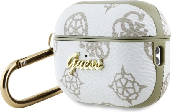 Mbështjellës Guess GUAP2PG4GPH për AirPods Pro 2, i bardhë, me karabinë
