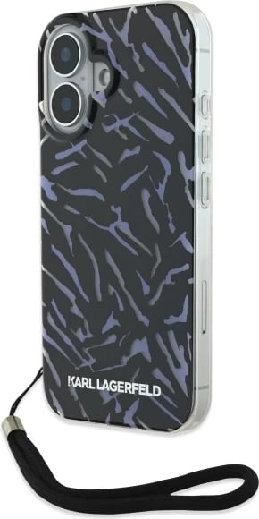 Mbështjellës Karl Lagerfeld Zebra me kordë për iPhone 16 Plus, Violet