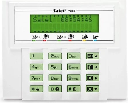 Tastierë SATEL VERSA-LCD-GR, e bardhë