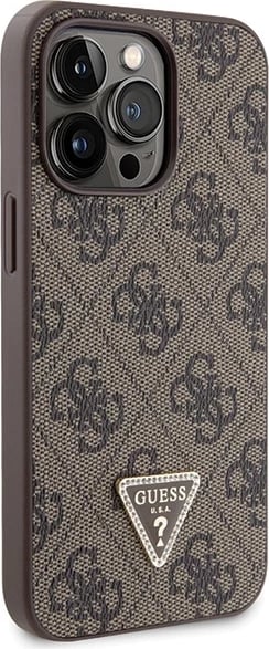 Mbështjellës Guess Crossbody 4G Metal Logo për iPhone 13 Pro/13, Kafe me rrip