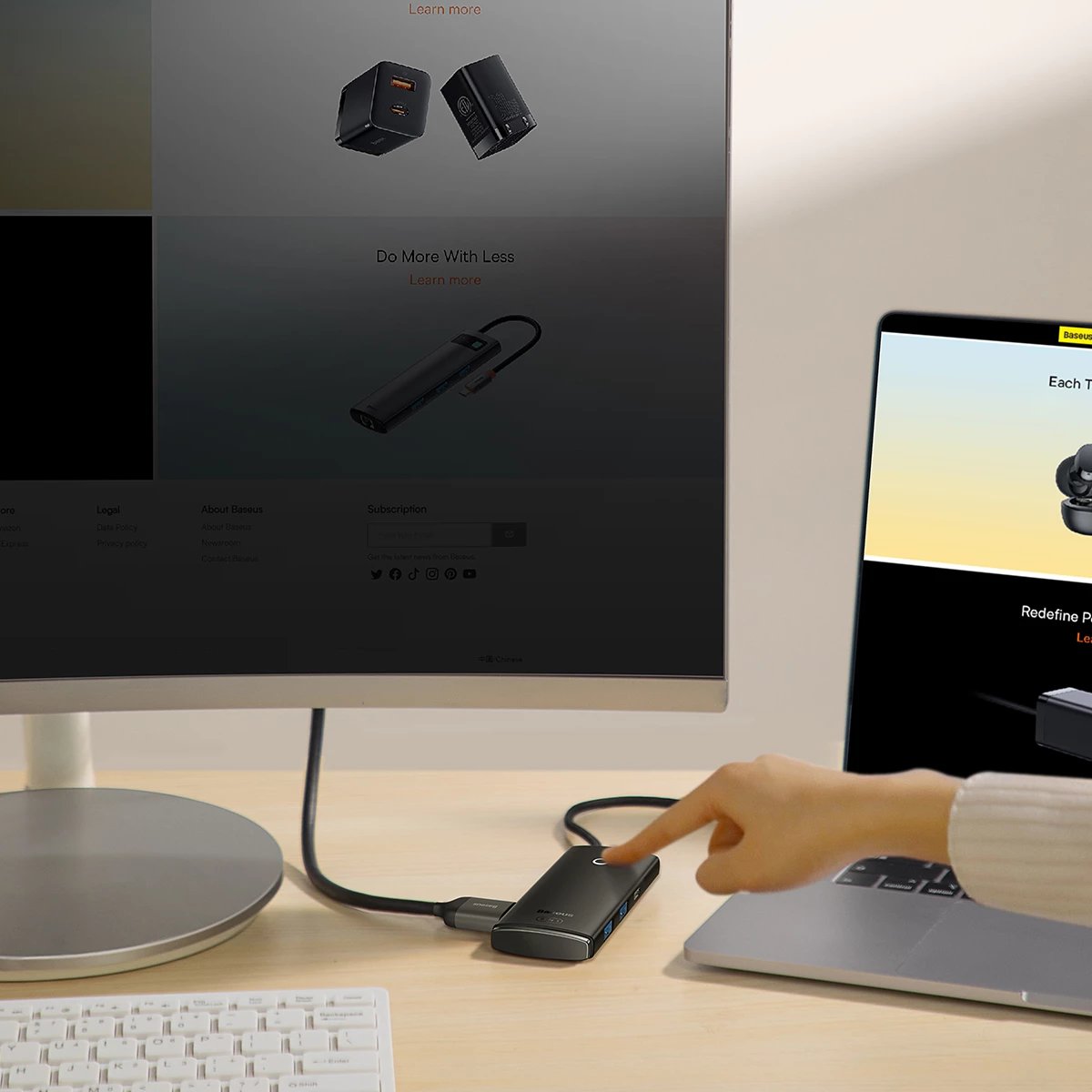 HUB multifunksional Baseus Lite Series WKQX050101, 2x USB 3.0, USB Type-C PD, HDMI 1.4, SD/TF, i zi