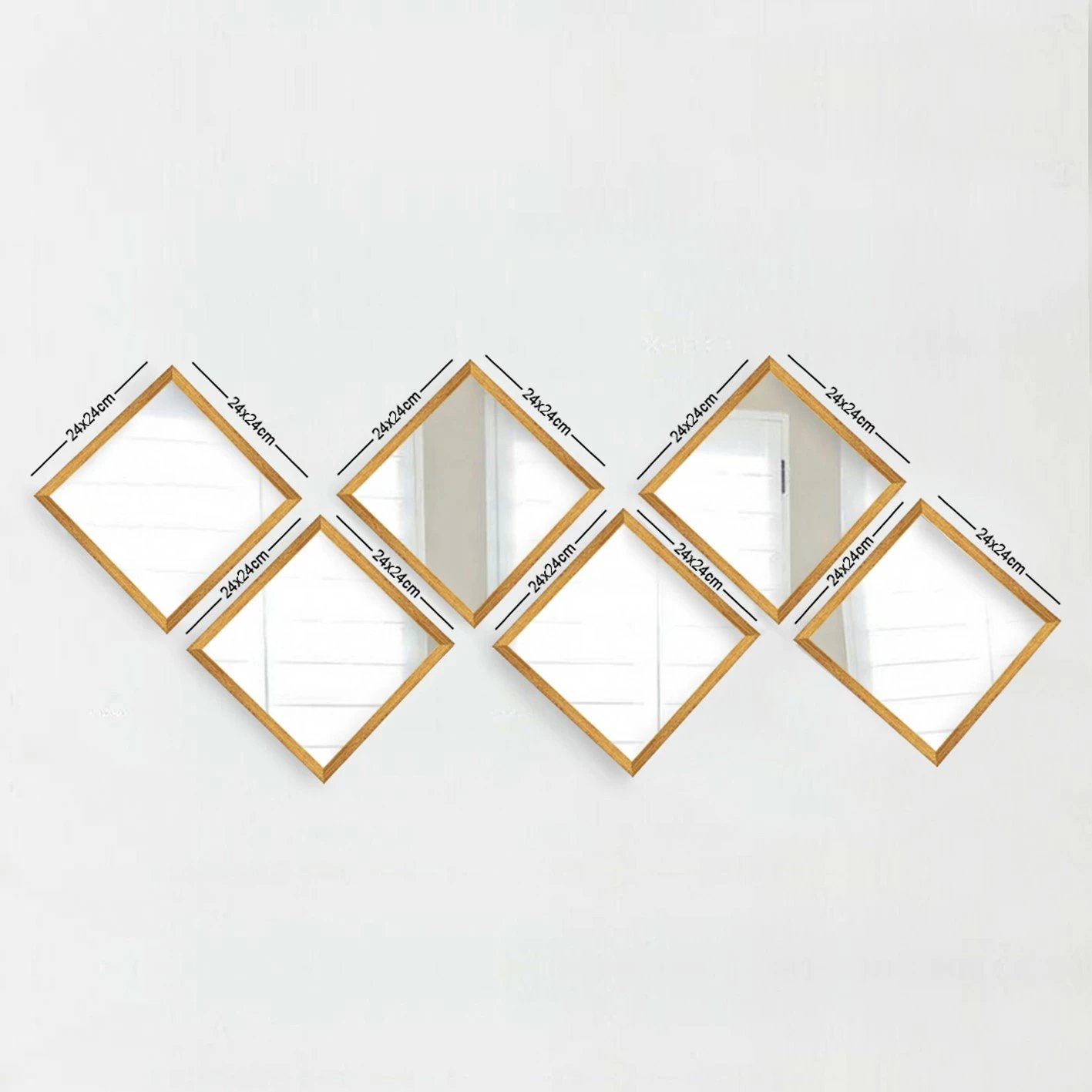 Set pasqyrash (6 copë), Wallity, SETAYNA_024, ngjyrë ari dhe argjendi