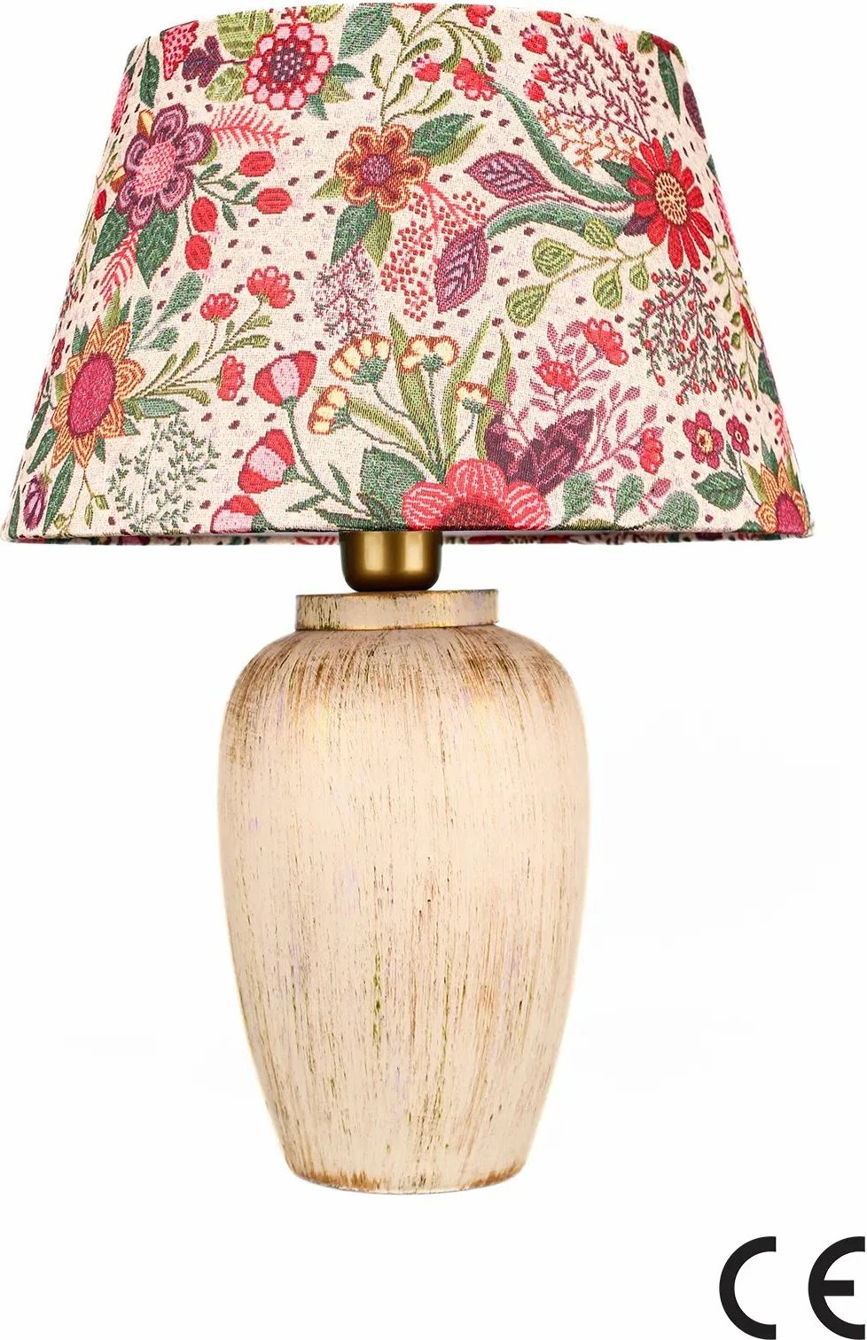 Llambë tavoline Opviq, BK089, trup qeramike, kapak kadife, ngjyrë ecru