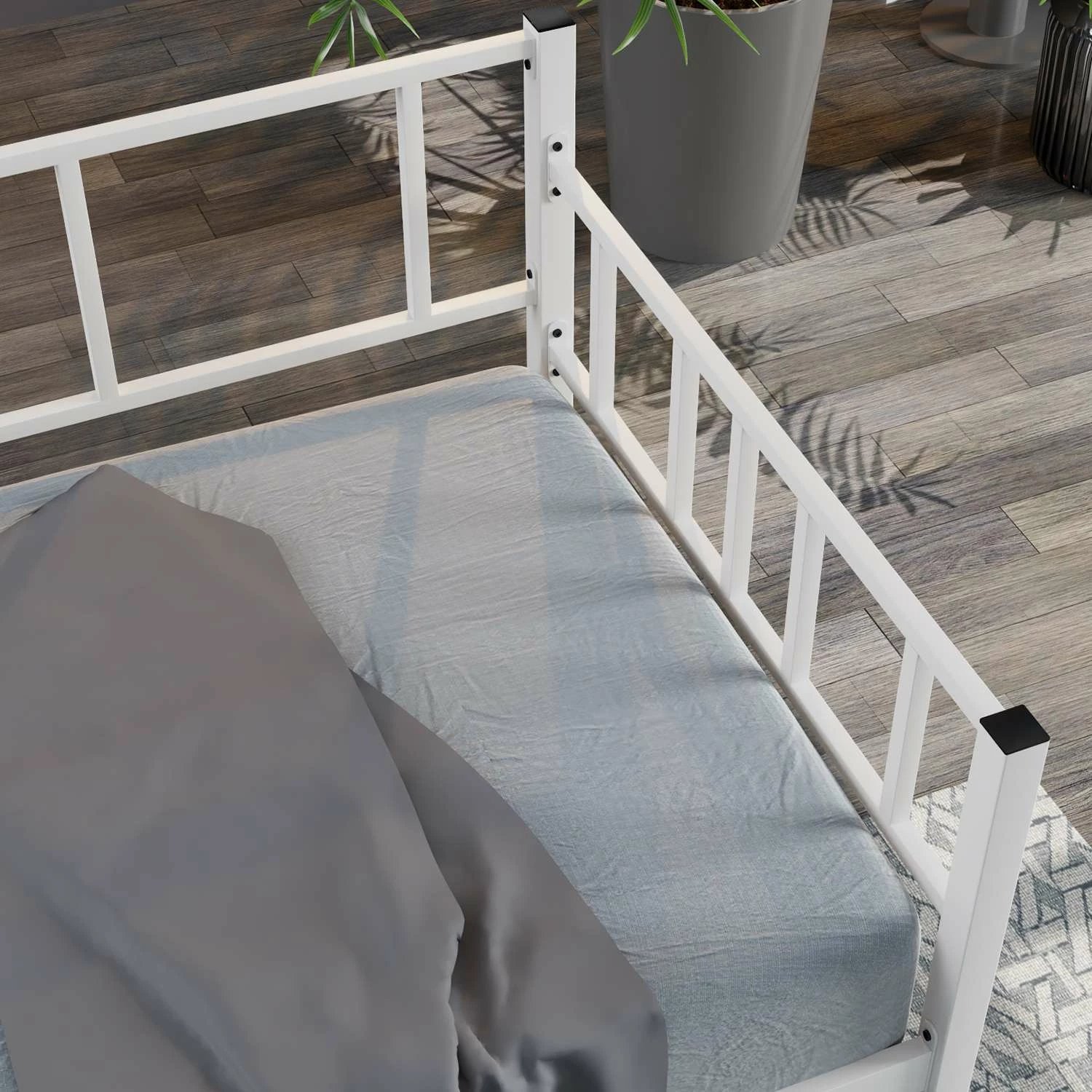 Divan metalik, ngjyrë e bardhë, Skye Decor, 100x200cm