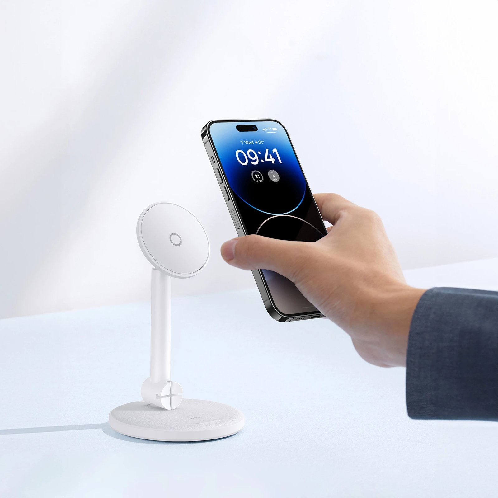 Mbajtës magnetik telefoni Baseus MagPro, i bardhë