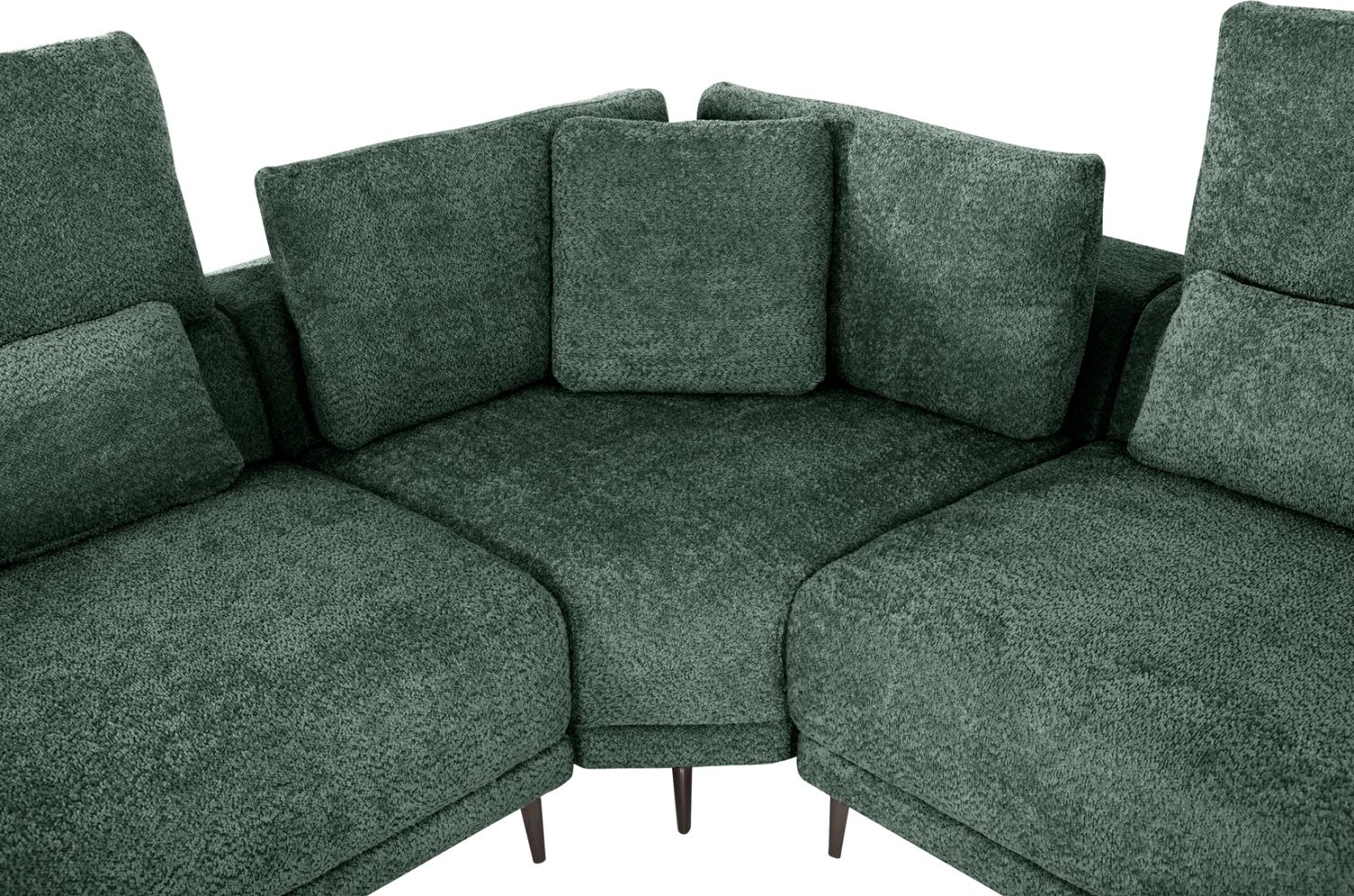 Kënd divani SYMMET FH3269.05, pëlhurë jeshile, këmbë antracit me shkëlqim, 314x236x90-102H cm