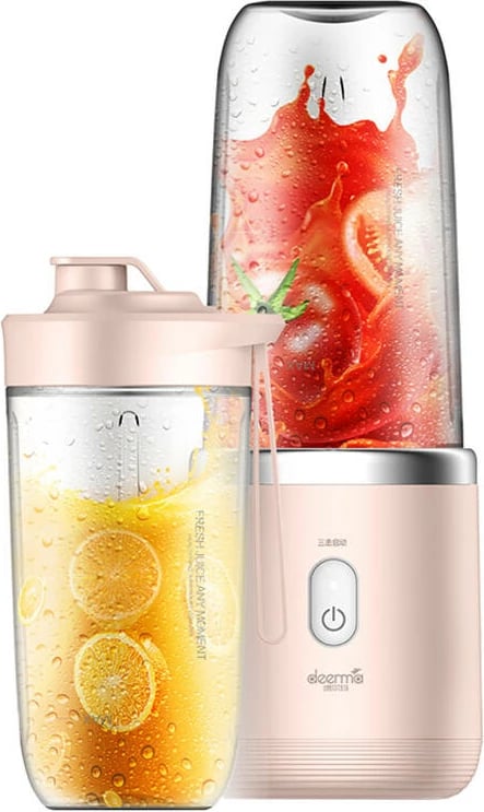 Blender Deerma NU05, portativ, 400 ml, 140W, rozë