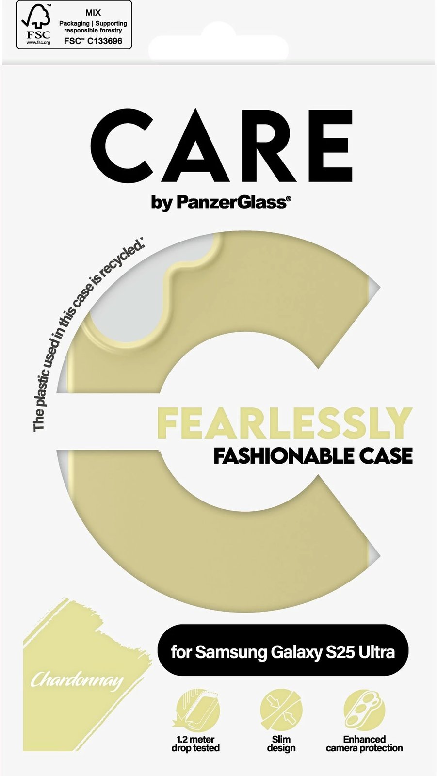 Mbështjellës PanzerGlass CARE për Samsung Galaxy S25 Ultra, i verdhë