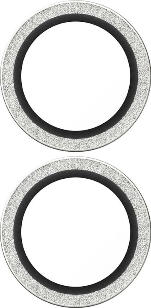 Mbështjellës lente PanzerGlass Hoops Glitter për iPhone 17/16/16 Plus, argjendtë