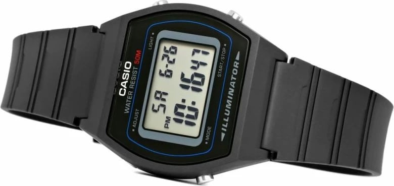 Orë dore CASIO për meshkuj, e zezë