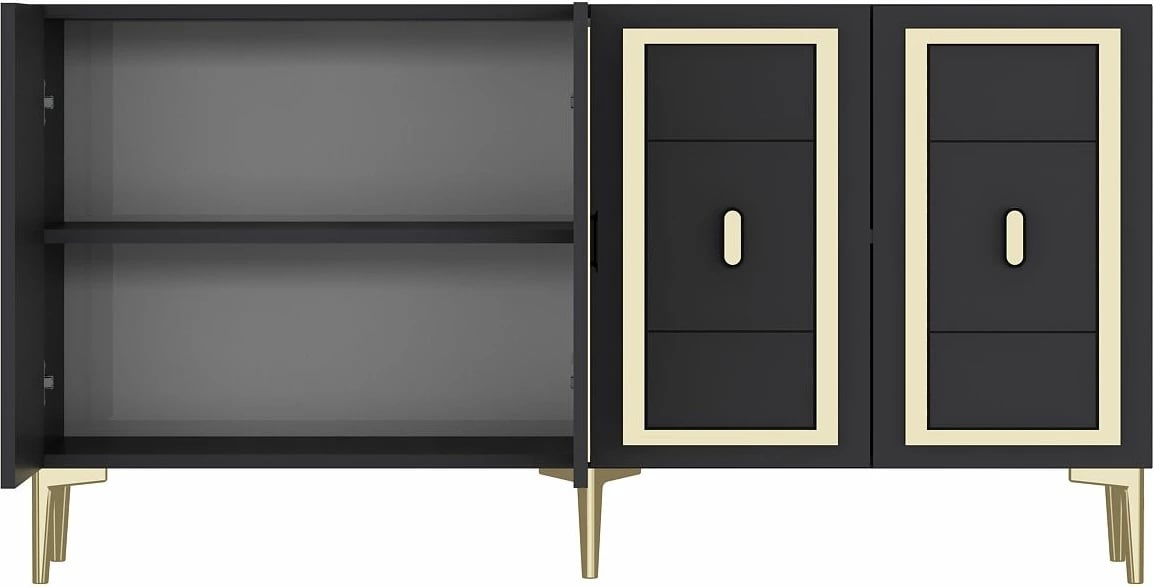 Konsol Skye Decor, ngjyrë antracit dhe ari, 150x75x35cm