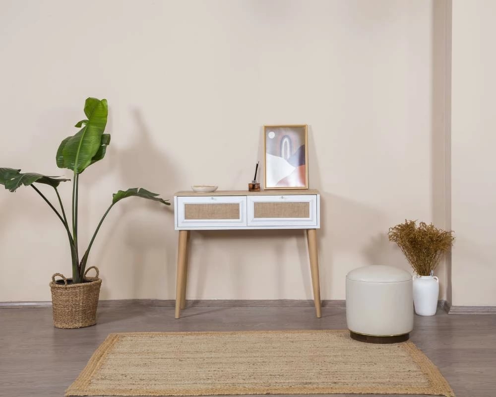 Komodë Skye Decor, montim, e bardhë, lis