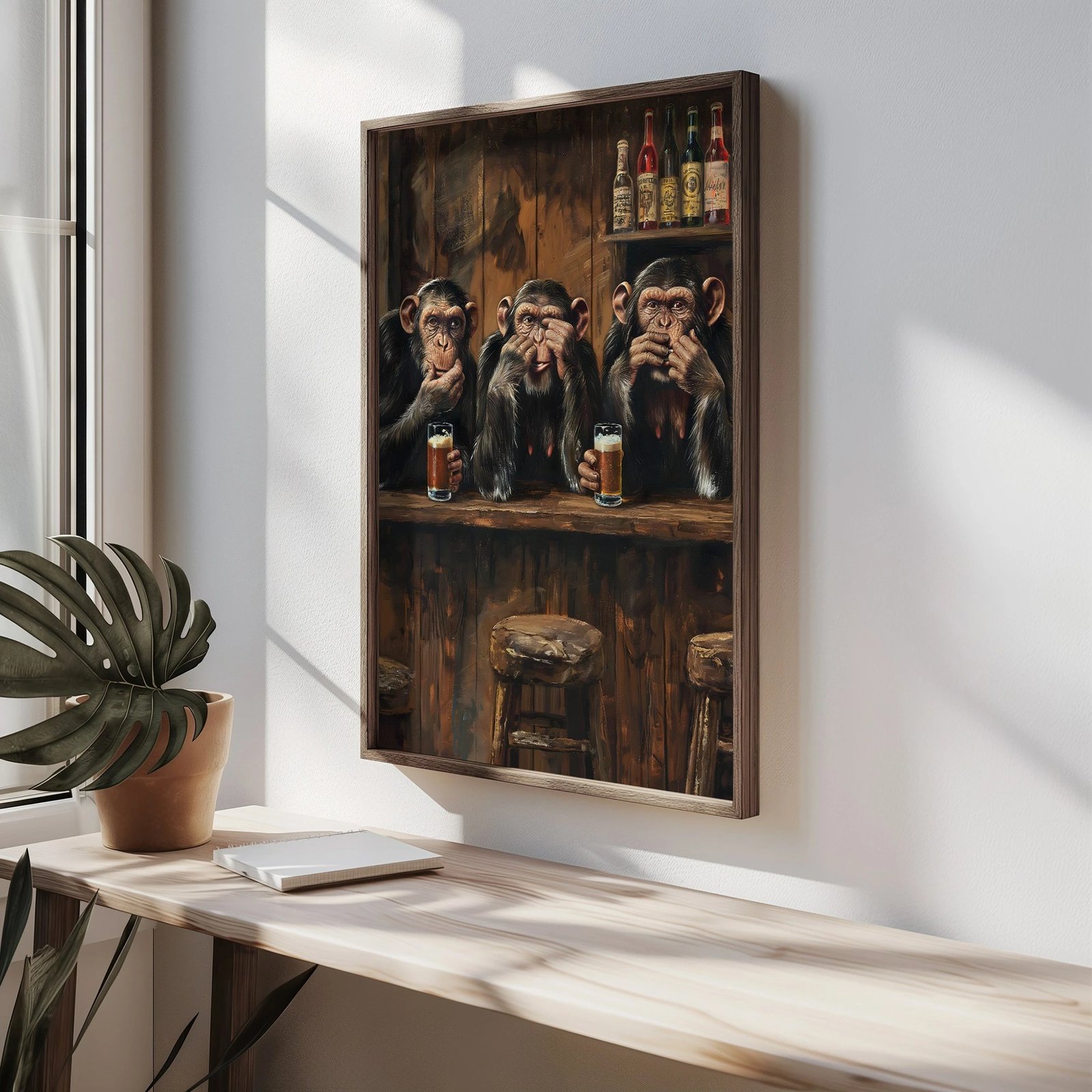 Pikturë dekorative me kornizë MDF, Wallity, shumëngjyrëshe, HUM077, 50x70x3.5cm