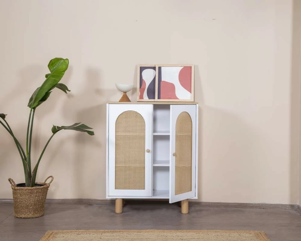 Komodë Skye Decor, Bohem, e bardhë dhe lis