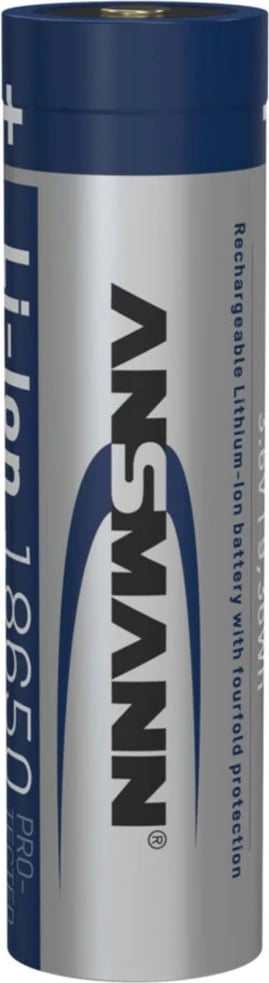 Bateri rikarikueshme ANSMANN 18650, 3400 mAh, Li-Ion, Argjend
