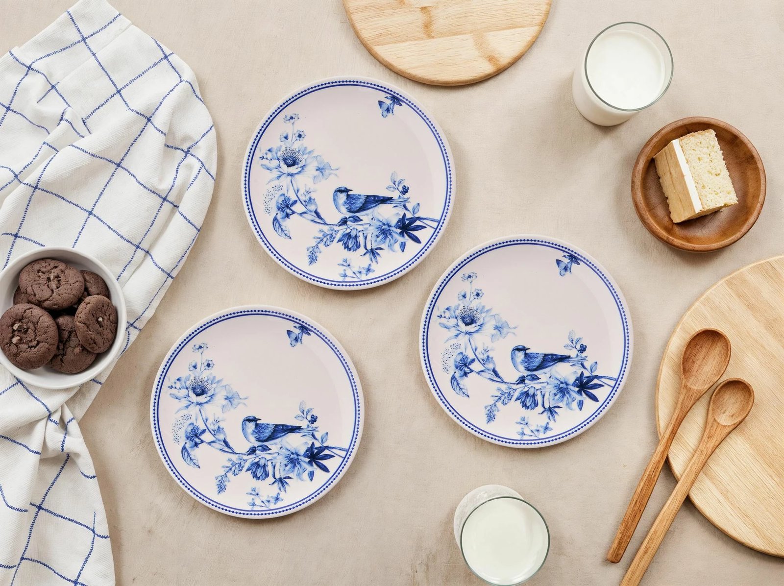 Set pjatash për ëmbëlsira (6 copë), Hermia Concept, Blue Bird