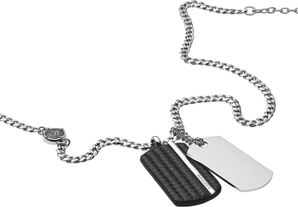 Varëse për meshkuj DIESEL DOOUBLE DOGTAGS, argjendtë