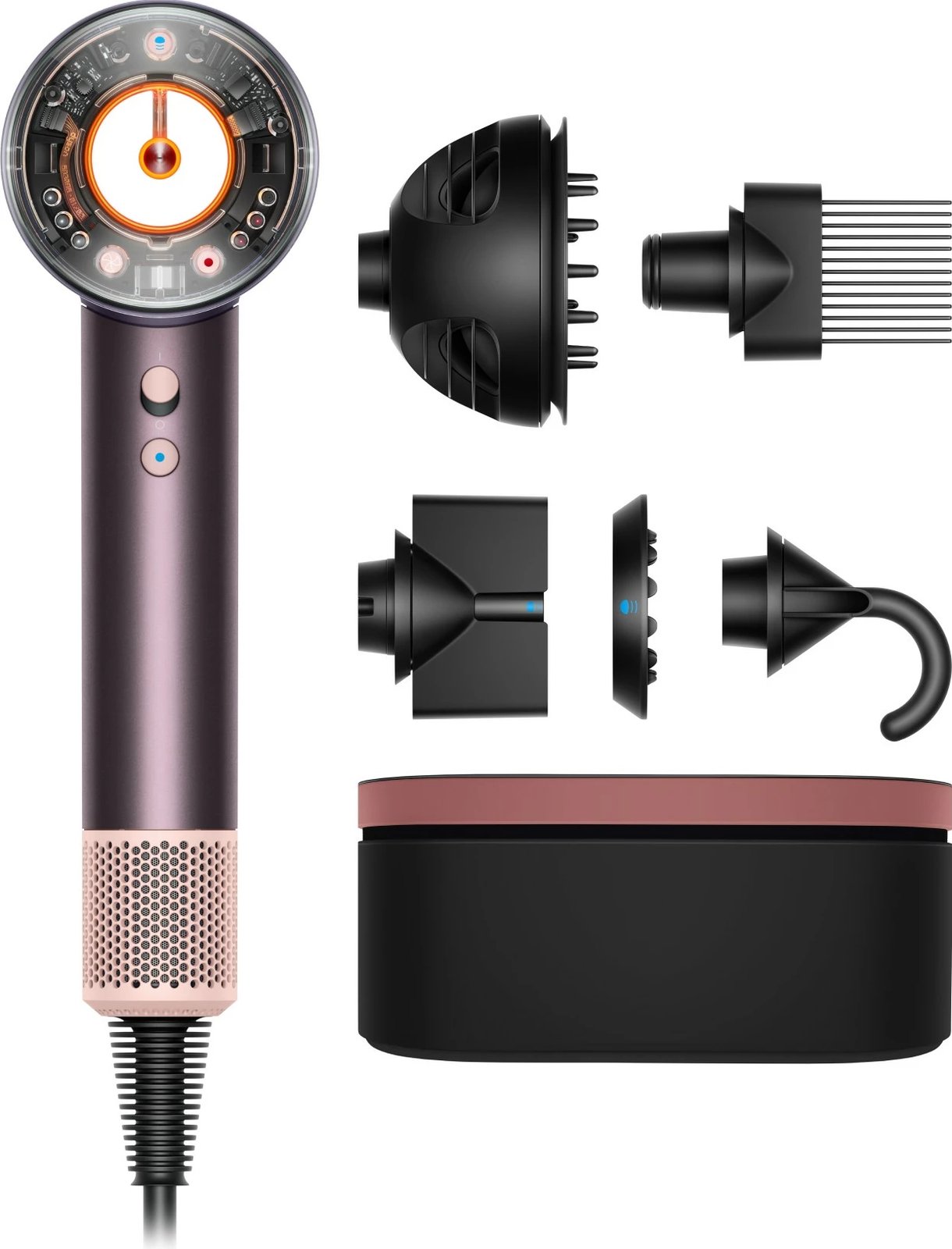 Tharëse flokësh Dyson Supersonic Nural, 1600W, 5 aksesorë, Jasper/Plum