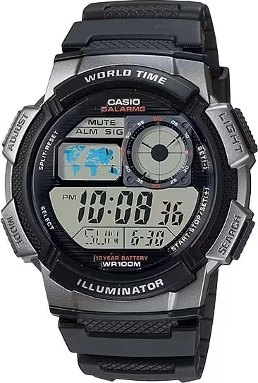 Orë dore për meshkuj CASIO SPORT DIVER WORLD TIME, gri