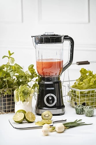 Blender, Mesko, MS 4079, 1.8L 1000W max 2 shpejtësi + Pulse, gotë plastike BPA-free, thikë inoksi 4-tejshme, e zezë Blender, Mesko, MS 4079, 1.8L 1000W max 2 shpejtësi + Pulse, gotë plastike BPA-free, thikë inoksi 4-tejshme, e zezë