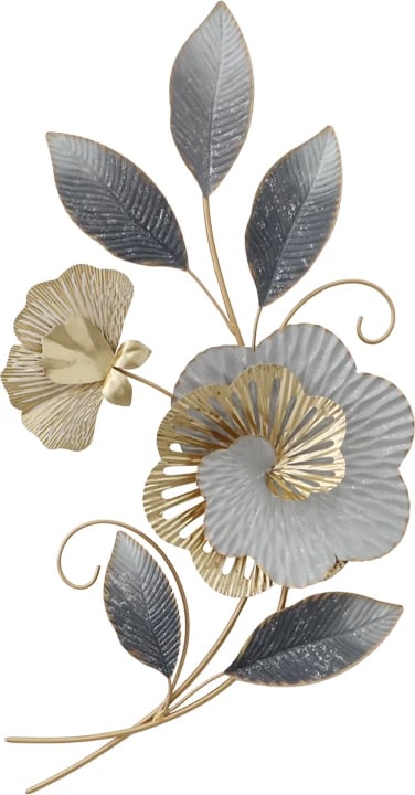 Dekor muri Lux Inart metal, ngjyrë ari-bardhë, 49.5x92x7cm