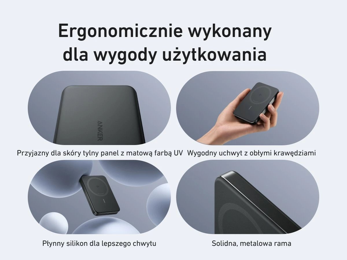 Powerbank me valë Anker MagGo A1664H11, 10000mAh, USB-C, iPhone 12–15, e zezë