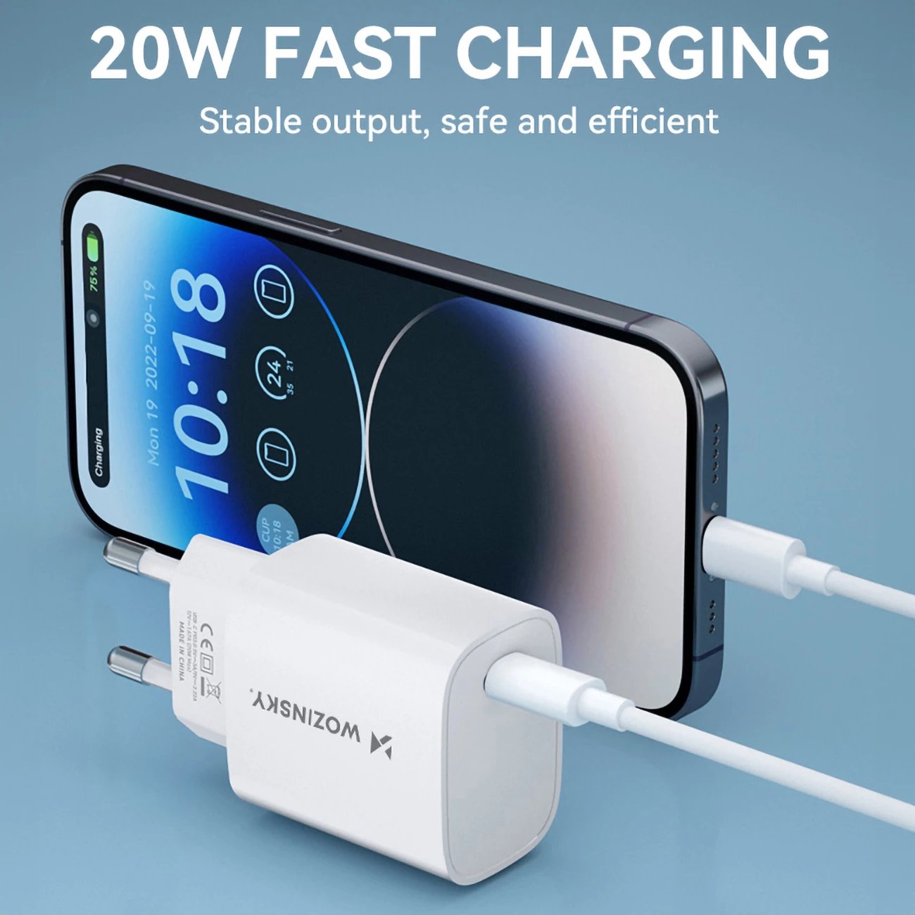 Karikues muri Wozinsky WGWCCW, 20W, USB-C, i bardhë Karikues muri Wozinsky WGWCCW, 20W, USB-C, i bardhë