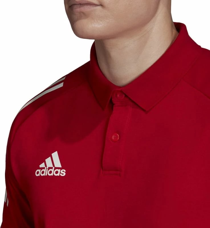 Maicë polo adidas për meshkuj, e bardhë me të kuqe