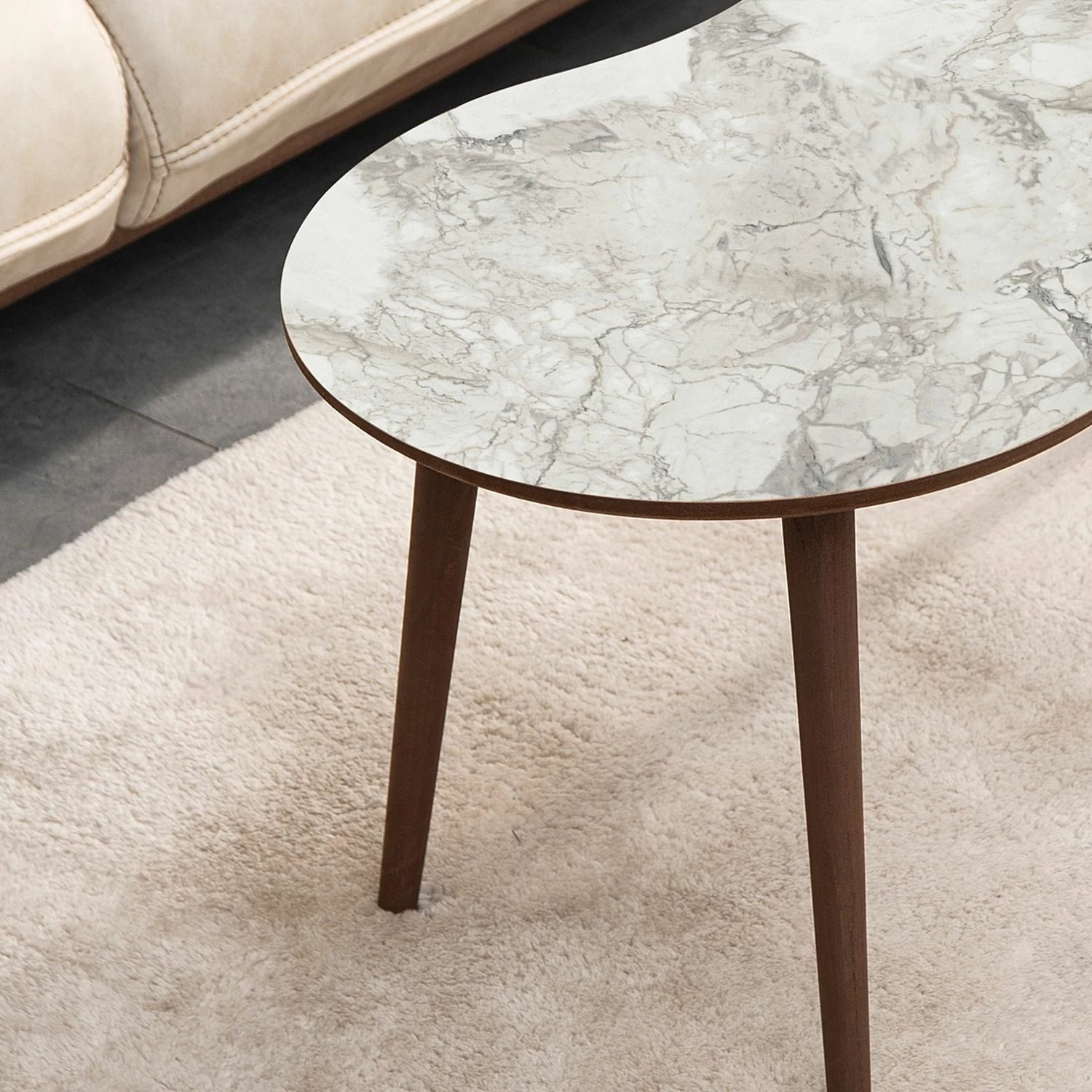 Tavolinë kafeje Skye Decor, Moon, e bardhë