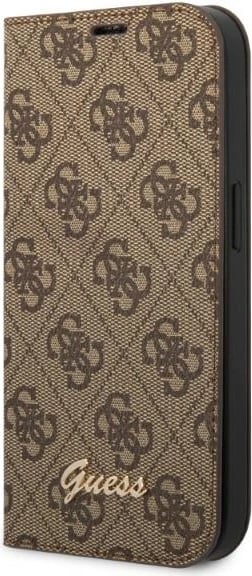 Mbështjellës Guess Bookcase 4G Vintage Gold Logo për iPhone 14, 6.1", Kafe