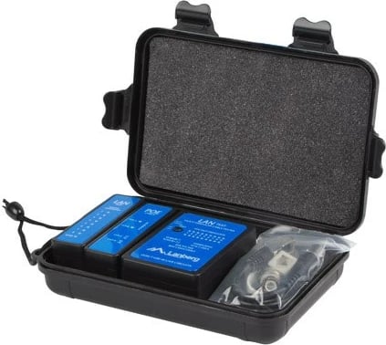 Testues kabllosh rrjeti Lanberg NT-0404, me LED, i zi/blu