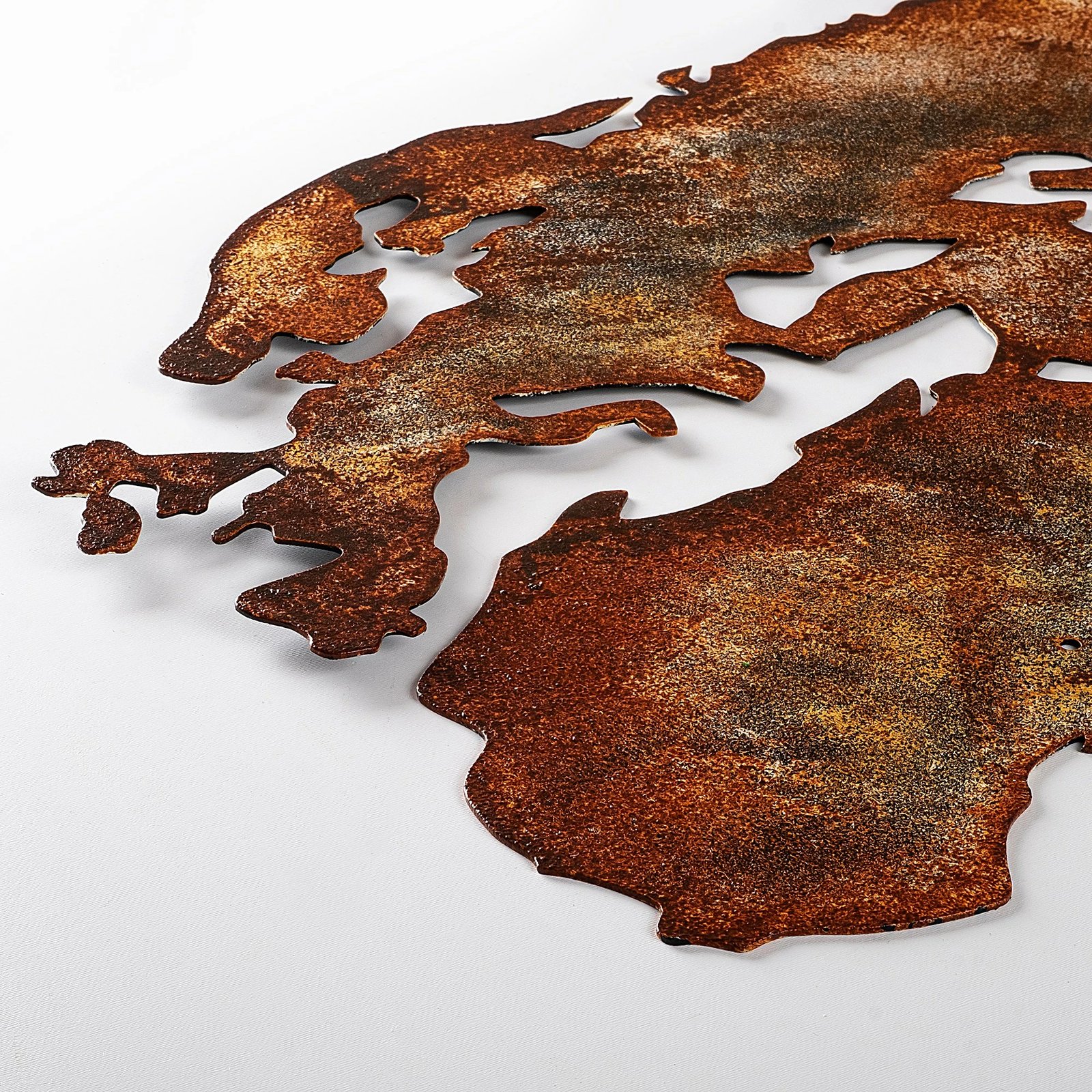 Aksesor dekorativ metalik për mur, hartë bote, madhësi mesatare, Wallity