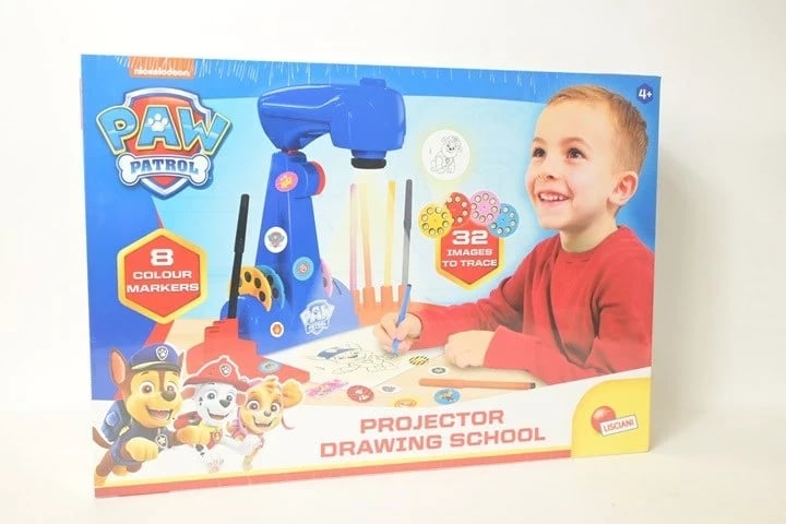 Projektor vizatimi PAW Patrol, 32 imazhe për të vizatuar, 8 markerë ngjyrash