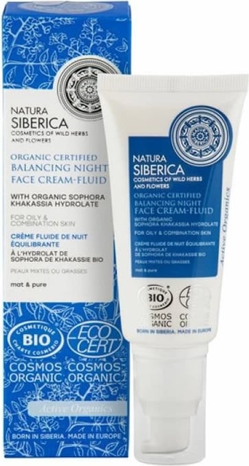 Krem nate për fytyrë Natura Siberica Balancing Night Face Cream Fluid unisex 50ml