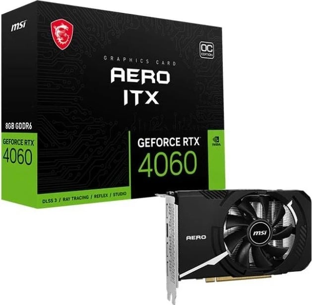 Kartelë grafike MSI GeForce RTX 4060 AERO ITX 8GB OC DLSS 3