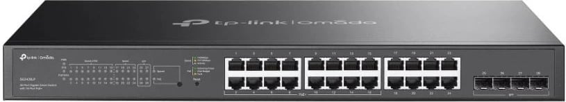Switch TP-LINK SG2428LP, 16xGE PoE+, 8xGE, 4xSFP, për rack, i zi