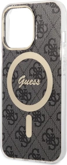 Set mbështjellës Guess GUBPP13XH4EACSK me karikues wireless për iPhone 13 Pro Max, 4G Print, i zi