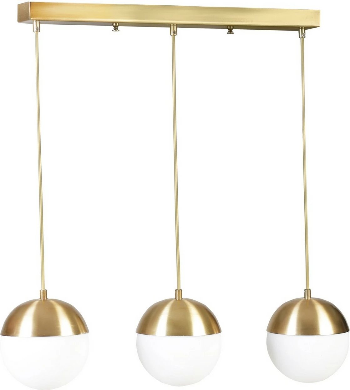 Llambadar Opviq, tre sfera, ngjyrë ari dhe e bardhë, lartësi e rregullueshme