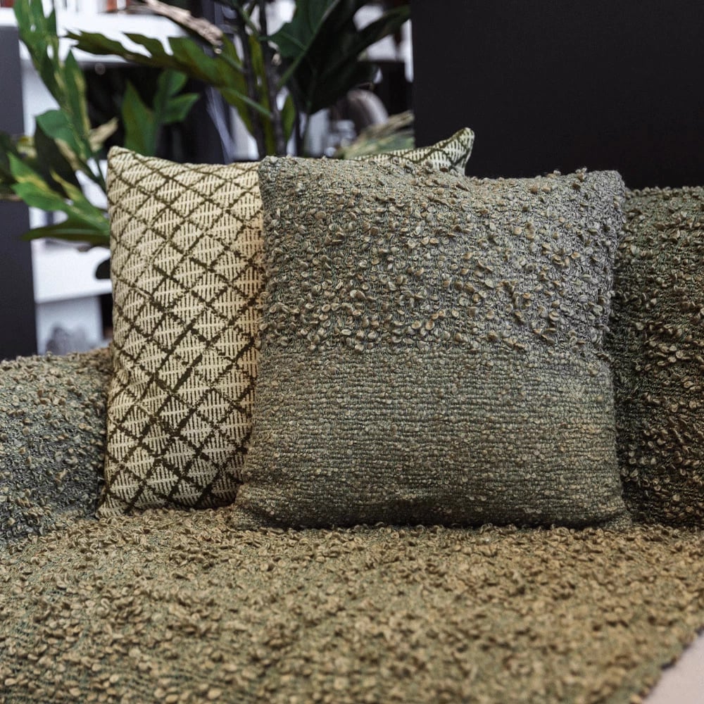 Batanije dekorative SIMPUL, material stof, ngjyrë ulli e gjelbër, 180x240cm