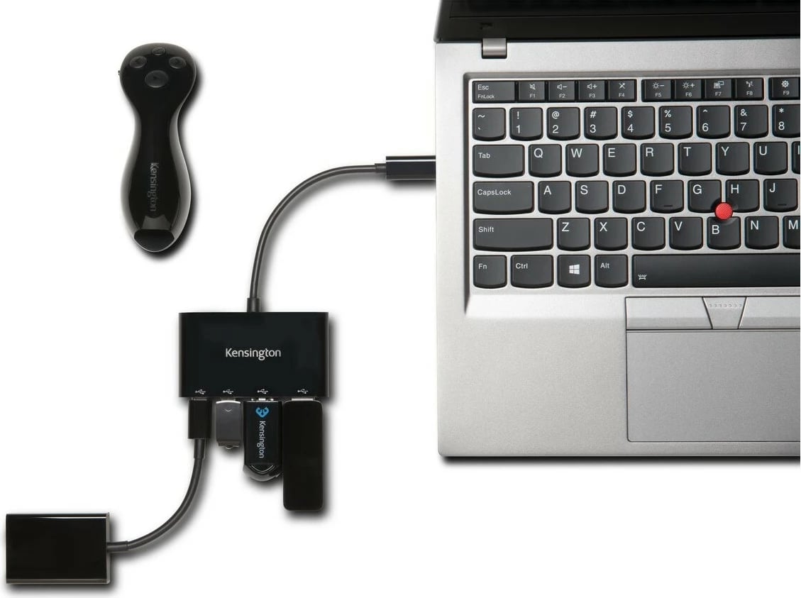 Hub USB C 4-Port Kensington, USB 3.2 Gen 1, 5000 Mbit/s, i zi