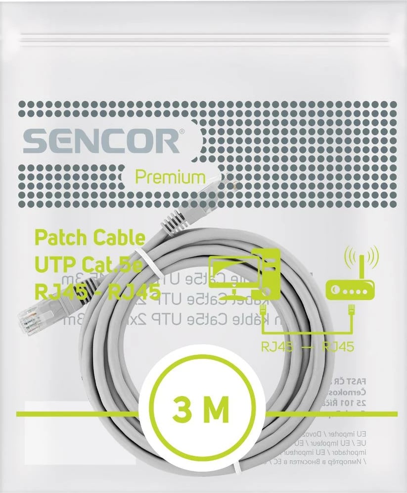 Sencor SCO 560-030 CAT5e UTP 2xRJ45 3m Sencor SCO 560-030 CAT5e UTP 2xRJ45 3m