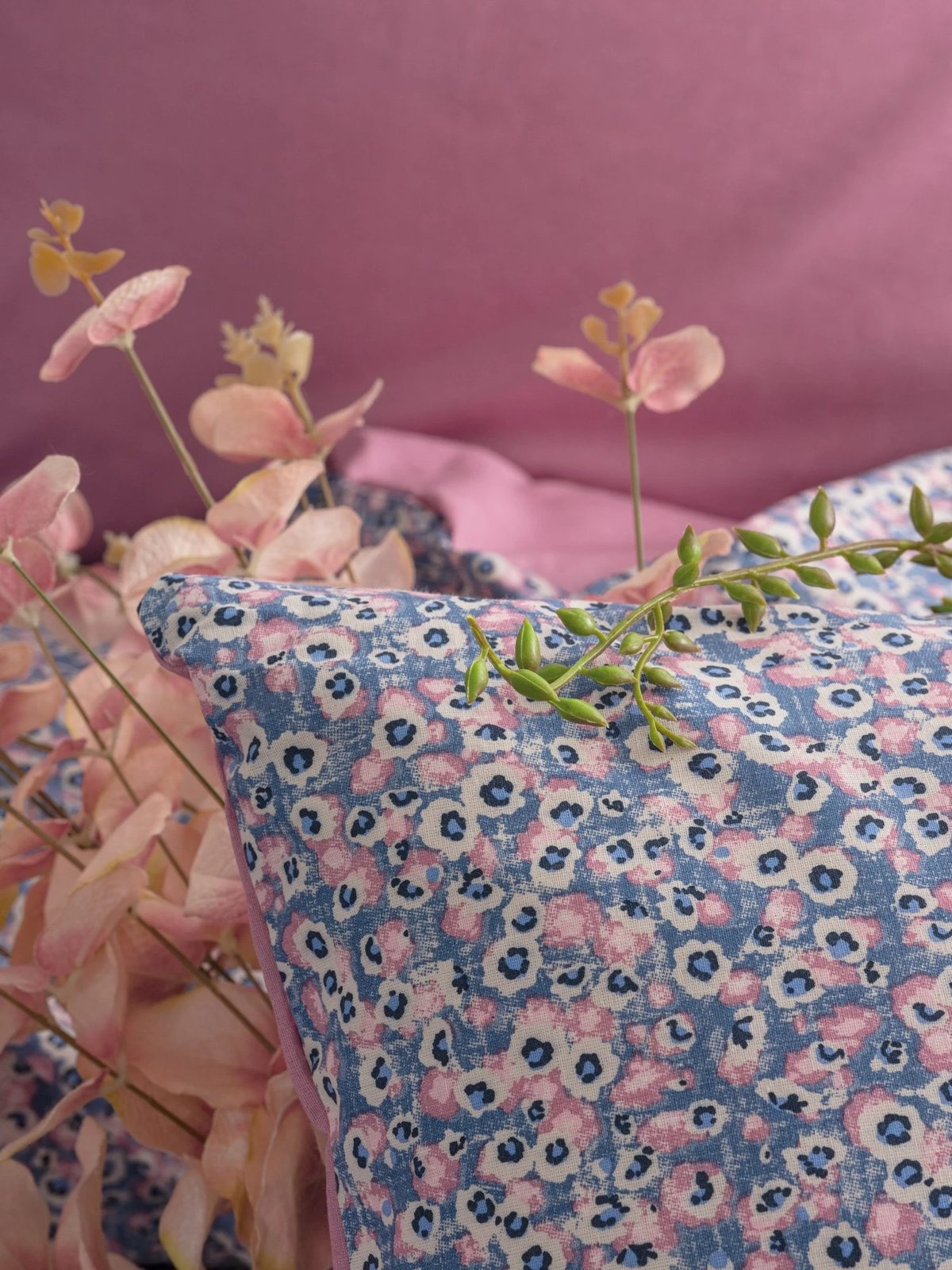 Set mbulesë për jorgan njëpersonësh, ngjyrë dusty rose dhe vjollcë, L'Essentiel Linge de Maison, Penny