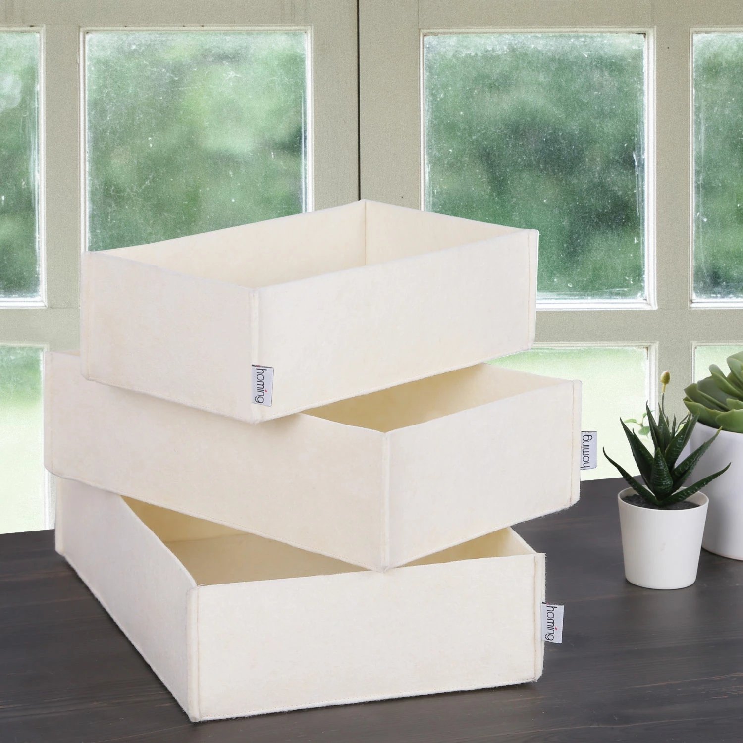 Set organizues tavoline prej fëlti, 3 copë, ngjyrë krem, HMY-6271