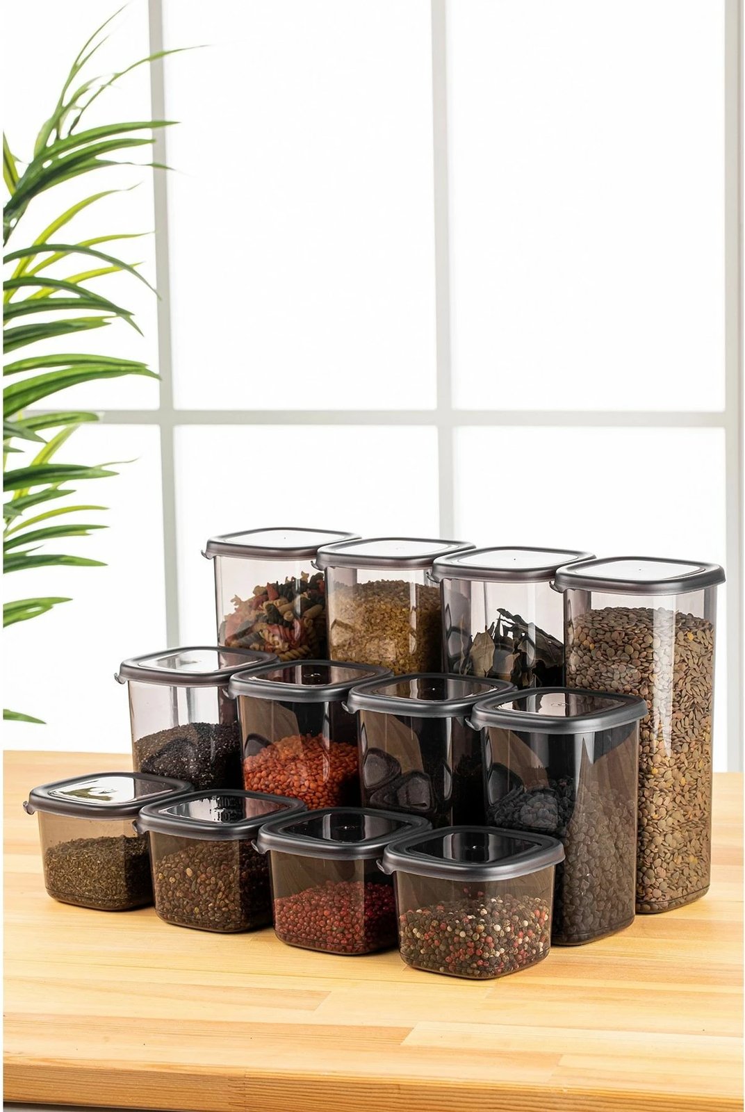 Set kuti për organizim (12 copë), ngjyrë antracit, BNMPEGYAS12-51217