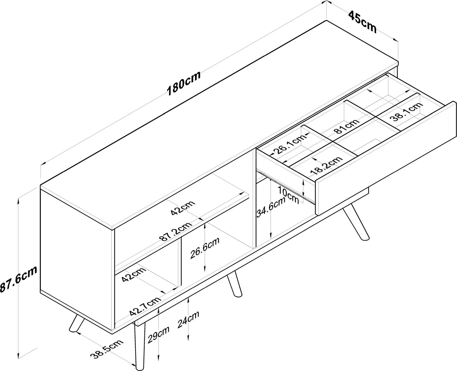 Konsol Skye Decor, ngjyrë arre dhe e bardhë, GD110 - 3327