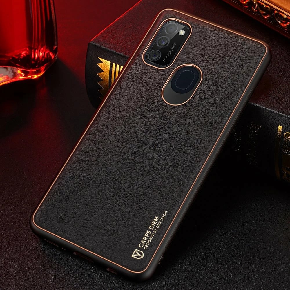 Mbështjellës Dux Ducis Yolo për Samsung Galaxy M30s, lëkurë PU, i zi