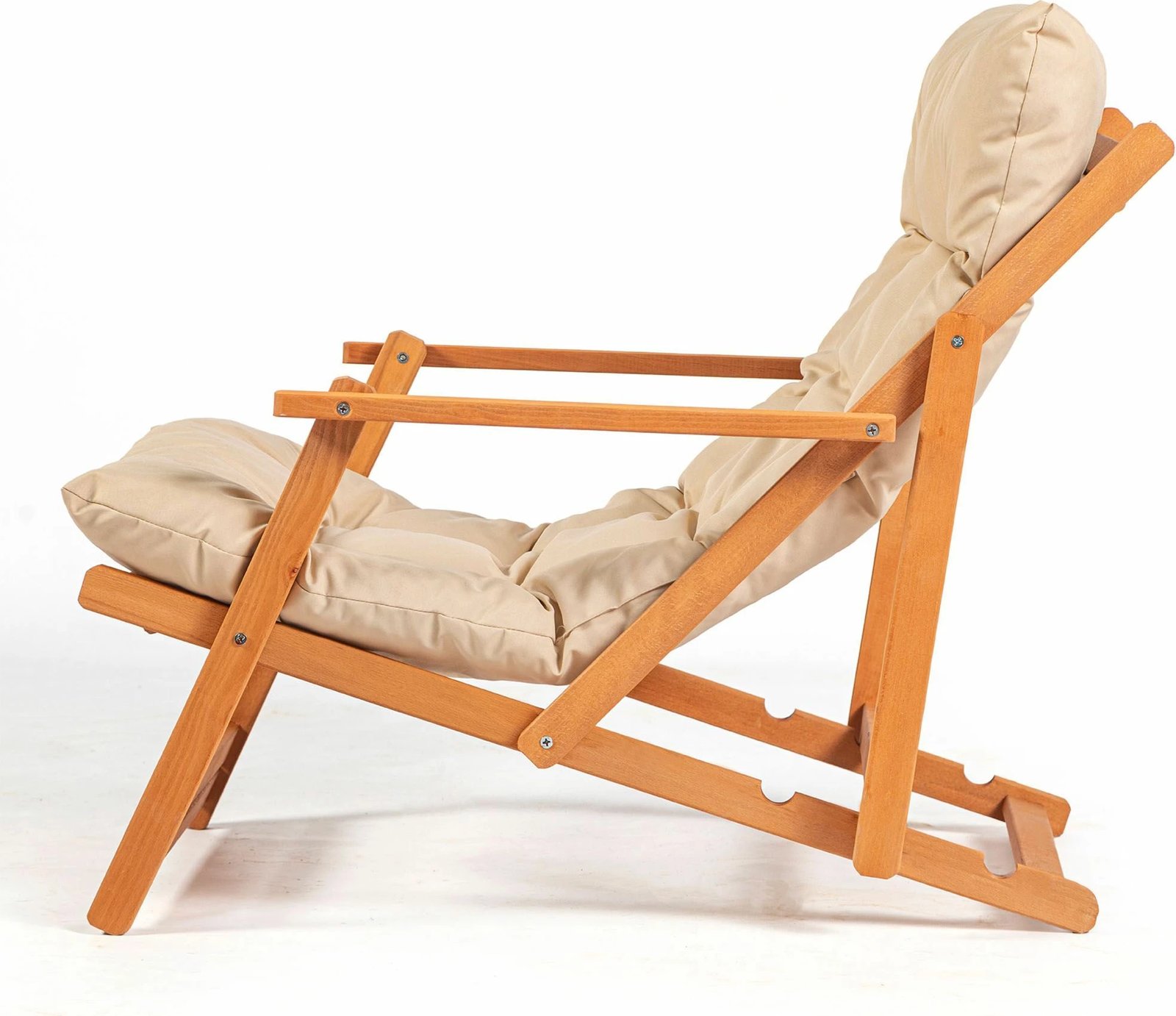 Set tavolinë me karrige për terasë, 3 pjesë, dru ahu, ngjyrë kafe dhe krem, My007